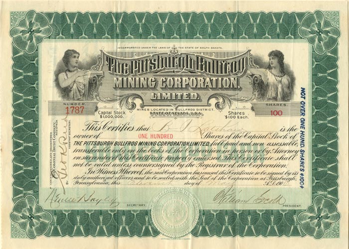 Pittsburgh Bullfrog Mining Corporation, Limited